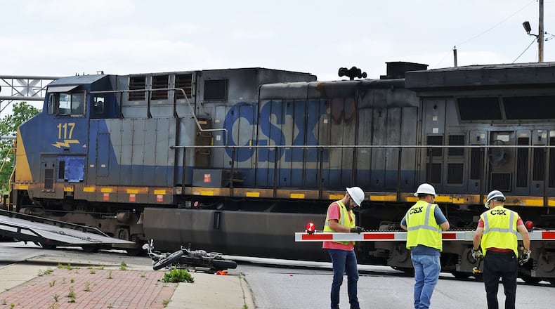 Martin Luther King Jr. Blvd. is closed between Sycamore Street and Pershing Avenue due to an accident on Wednesday afternoon, May 1, 2024. NICK GRAHAM/STAFF
