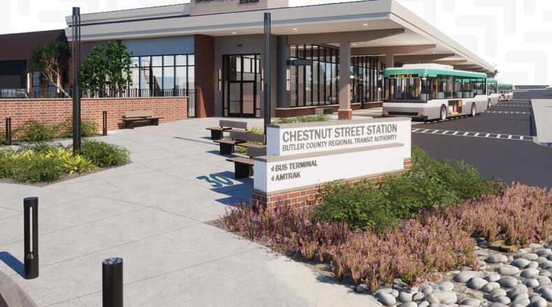 The Butler County Regional Transit Authority will break ground on Jan. 19, 2024, in Oxford on its new Chestnut Street Multimodal Station, which will serve as a concourse providing passenger connections to RTA services and regional buses. It will also serve as a potential future Amtrak platform. This project is a joint effort between the Butler County RTA and Miami University in Oxford. PROVIDED
