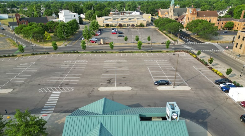 The first Middletown Downtown Farmers Market will be set up in the space between MidPointe Library and the Butler County Regional Transit Authority bus depot Wednesday, June 14. NICK GRAHAM/STAFF