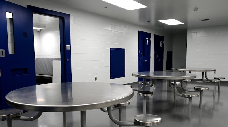 The recently expanded medical wing of the Butler County Jail on Nov. 20. Butler County jail officials say it’s hard to know how many people in the jail are developmentally disabled or suffer from mental health issues, as they aren’t required to keep that statistic; but Butler County Sheriff Richard Jones believes it could be as many as a third of the entire jail population. MICHAEL D. PITMAN/STAFF