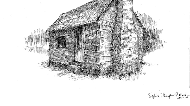 This is a rendering of the early Ohio pioneer cabin to be reconstructed in Lebanon.