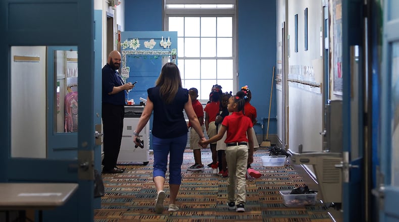 Students going to classes on the first day of school Thursday, Aug. 8, 2024 at DECA Prep School. MARSHALL GORBY\STAFF