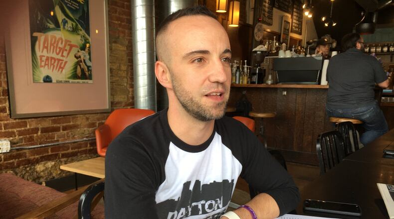 Casey Steckling, founder of Dayton Recovers and a person in long-term recovery, talks about the ways in which the community can move past it’s image as the “overdose capital.” KATIE WEDELL/STAFF