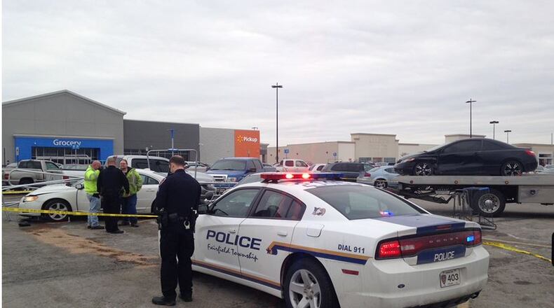 Fairfield Twp. police arrested a 16-year-old boy in connection with the robbery of a 17-year-old who was shot in the leg on Saturday, Jan. 20, 2018, after they met up for an alleged drug deal in the Walmart parking lot. DAN ACTON/CONTRIBUTED