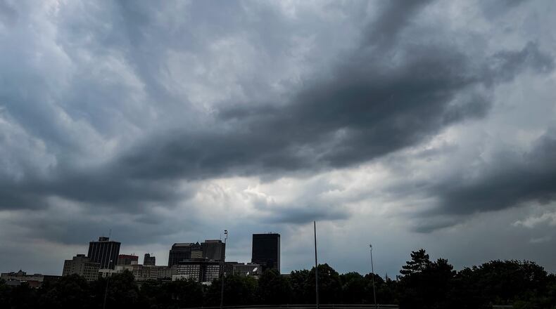 A storm moves over Dayton.
