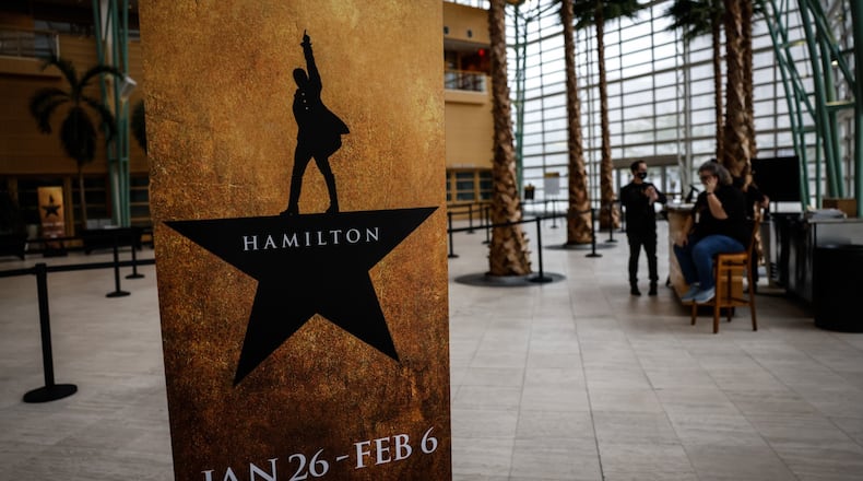 The Broadway musical "Hamilton" is coming to the Schuster Center Jan. 26 through Feb. 6. JIM NOELKER/STAFF