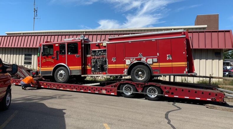 This former fire engine was recently transported to the East Coast to be shipped to the Caribbean nation of St. Vincent and the Grenadines. The city of Middletown opted to donate the 1997 Luverne fire engine that has been retired by the Middletown Division of Fire during the summer. The fire engine will be used in the more rural areas of the island nation. CONTRIBUTED/CITY OF MIDDLETOWN