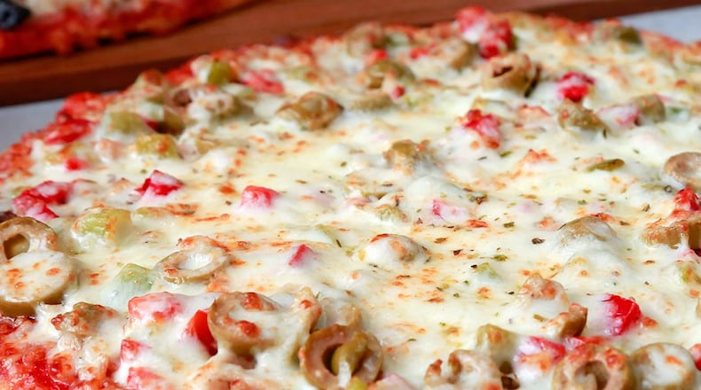 Mom Donisi's Big Cheese at Cassano’s Pizza features all the toppings from their Classic Deluxe plus green olives and extra cheese (Facebook Photo).