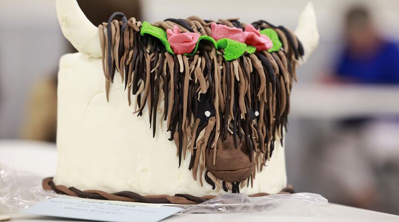 Cakes being judged are on display for the Butler County Fair Wednesday, July 19, 2023 in Hamilton. NICK GRAHAM/STAFF