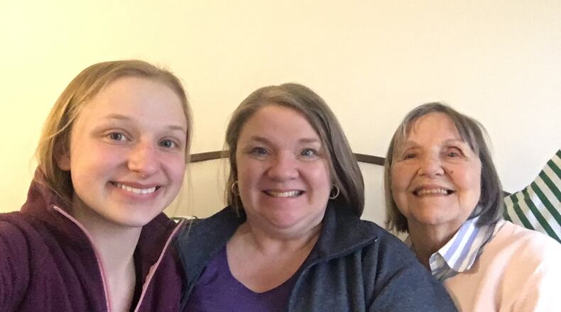 Maria Bowman, Curtis Bowman and Betty Crauder sit together in a three generation photo. CONTRIBUTED