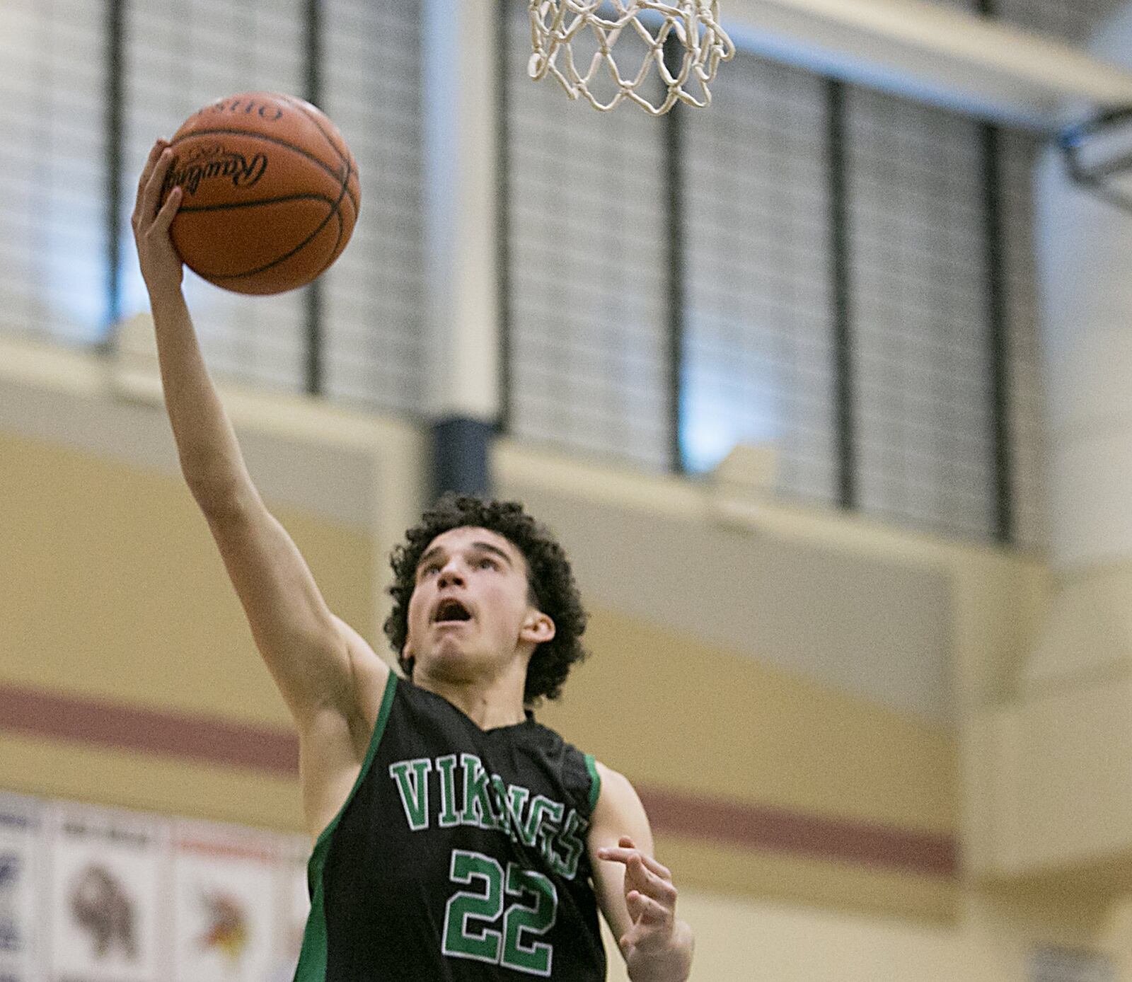 New Miami guard Jordan Robinette elevates to the basket Saturday night during the All-Butler County All-Star boys basketball game at the Hamilton Athletic Center. CONTRIBUTED PHOTO BY E.L. HUBBARD
