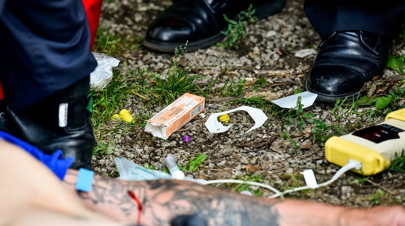 Middletown paramedics and police officers responded to a drug overdose. NICK GRAHAM/STAFF