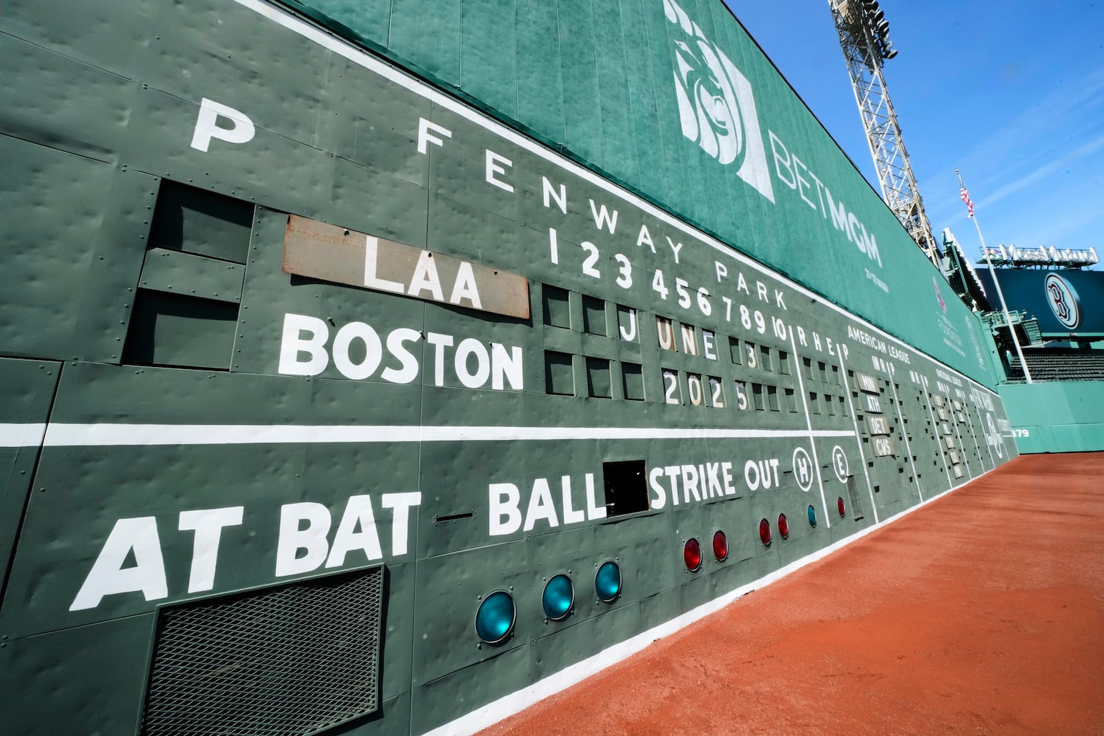 The Green Monster stretches across left field at Fenway Park, Tuesday, June 3, 2025, in Boston. (AP Photo/Robert F. Bukaty)