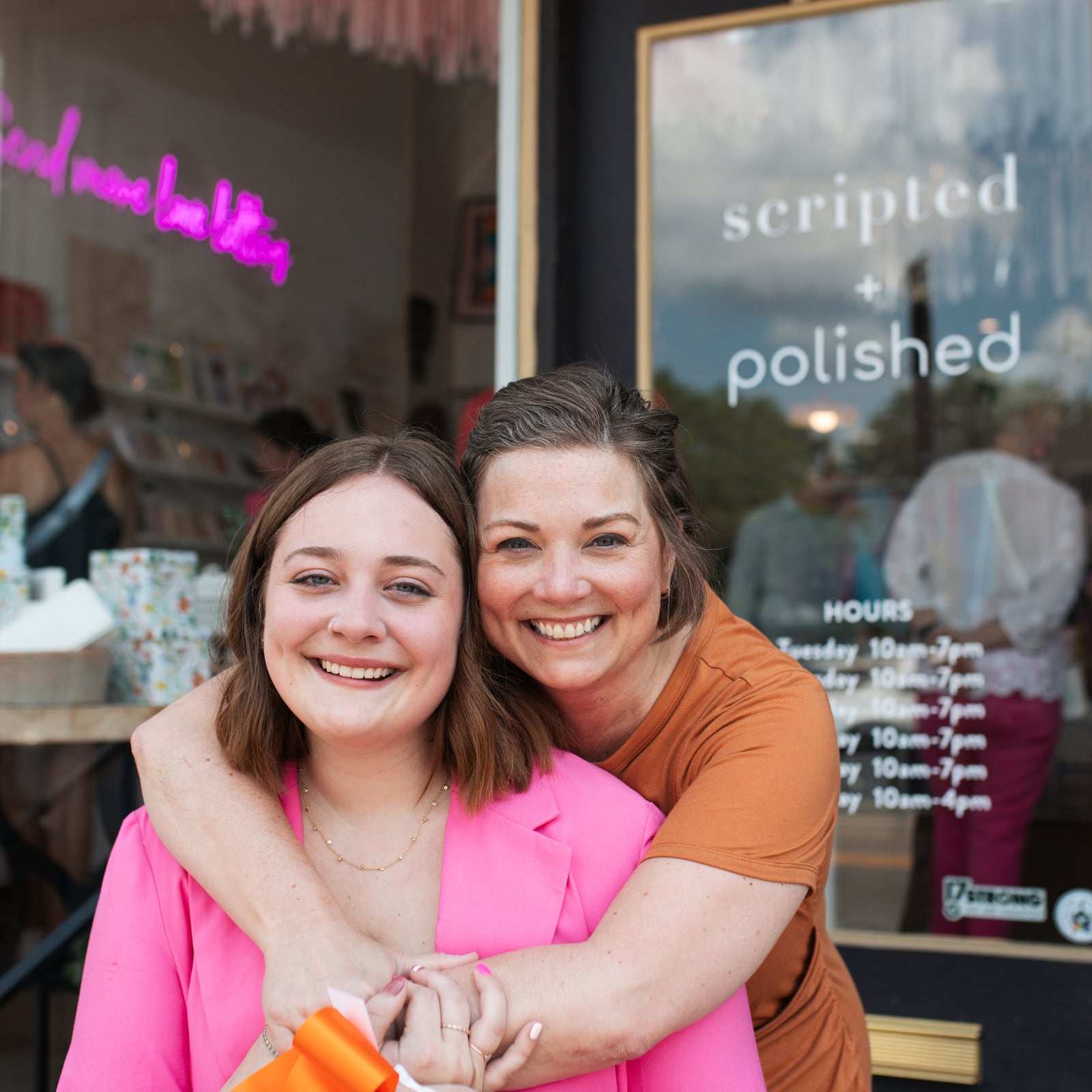 Abby O'Neal, owner of Polished Hamilton, with her mom Carrie O'Neal Brenner, owner of Scripted Studio. The businesses share a space at 306 Main St. in Hamilton.
