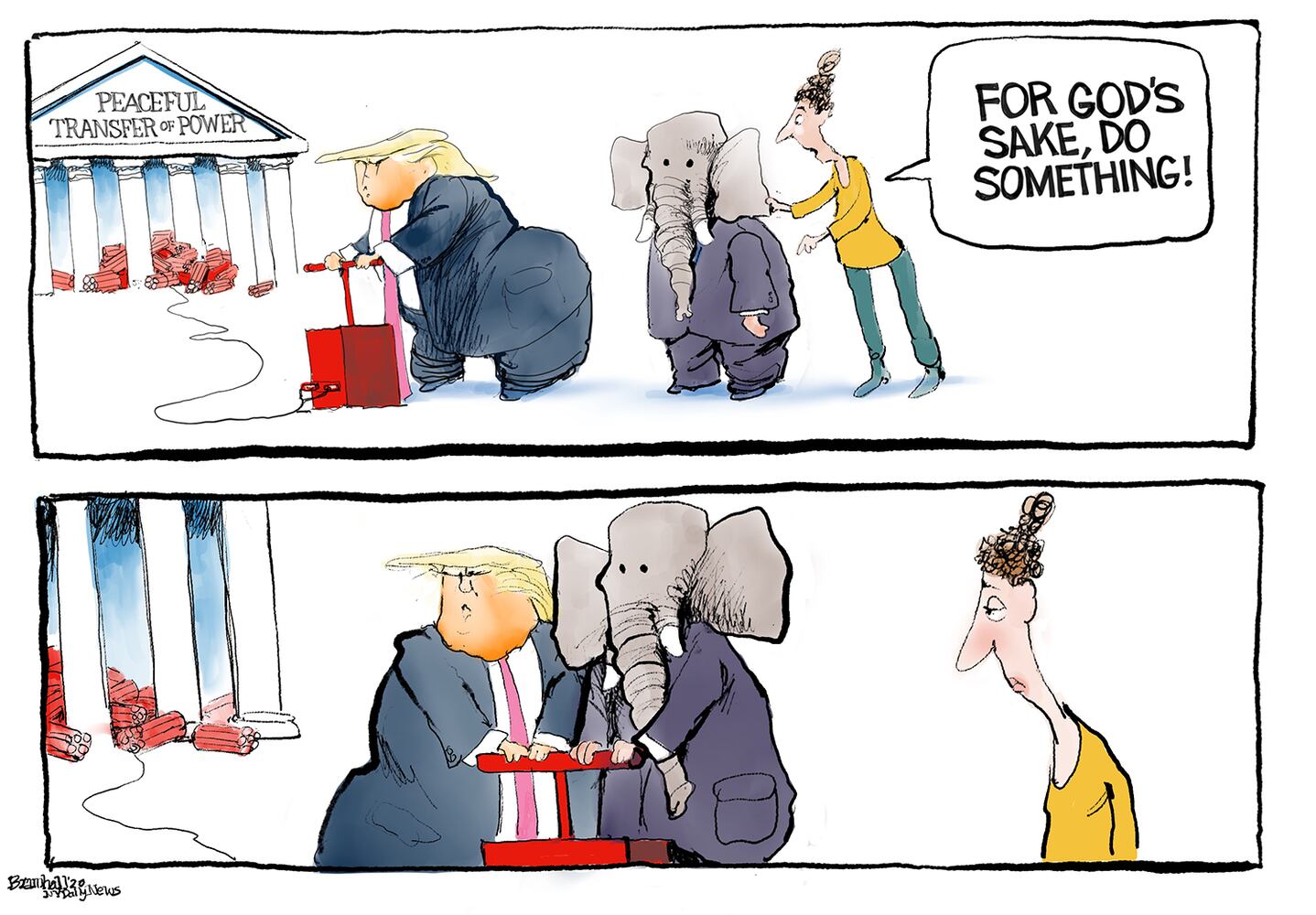 Week in cartoons: Democracy, Alex Trebek and more