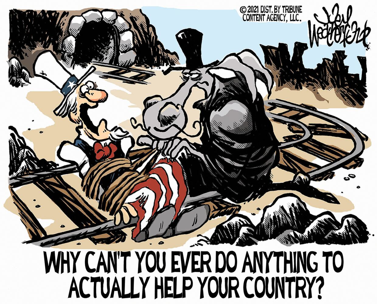Week in cartoons: Facebook ban, pipeline ransom and more