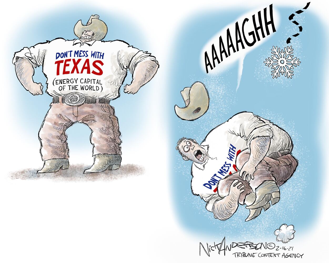 Week in cartoons: Frigid Texas, Rush Limbaugh and more