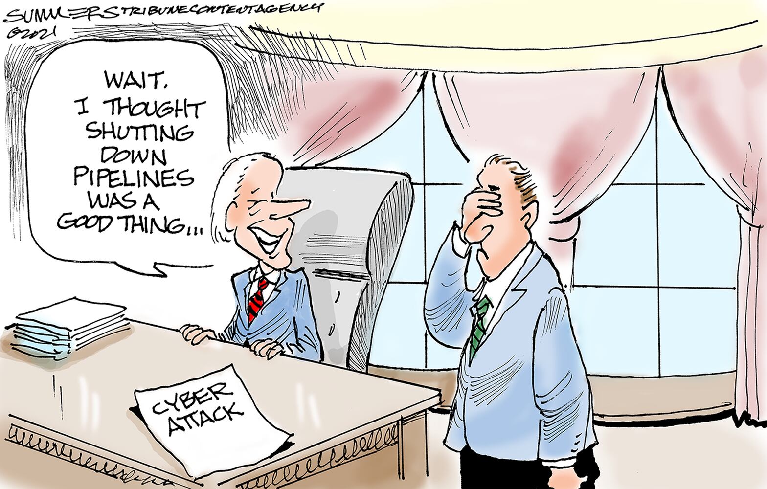 Week in cartoons: Facebook ban, pipeline ransom and more