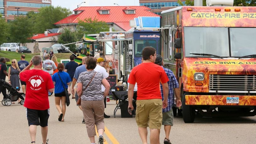 Organized by the Union Centre Boulevard Merchants Association, the fourth annual Union Centre Food Truck Rally takes place at the Square at Union Centre Friday in West Chester. STAFF/FILE