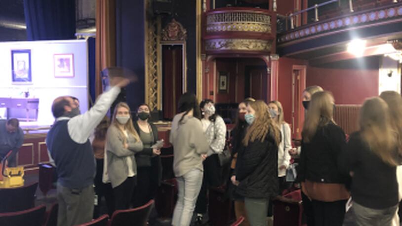 A new pilot program just started between Miami University and Middletown Schools has education majors from Miami touring the city - pictured here in the historic Sorg Opera House - and in the city's classrooms learning about their future careers. Middletown School officials also hope the program will entice some students to seek jobs in the district after graduation. (Provided Photo\Journal-News)