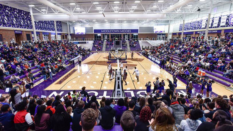The Middletown Middies boys basketball team held their first game in the new Wade E. Miller Arena at Middletown High School Saturday, Dec. 9 in Middletown. Lima Senior won 75-32. NICK GRAHAM/STAFF