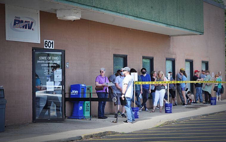 PHOTOS: Long lines as state BMV offices reopen after coronavirus shutdowns