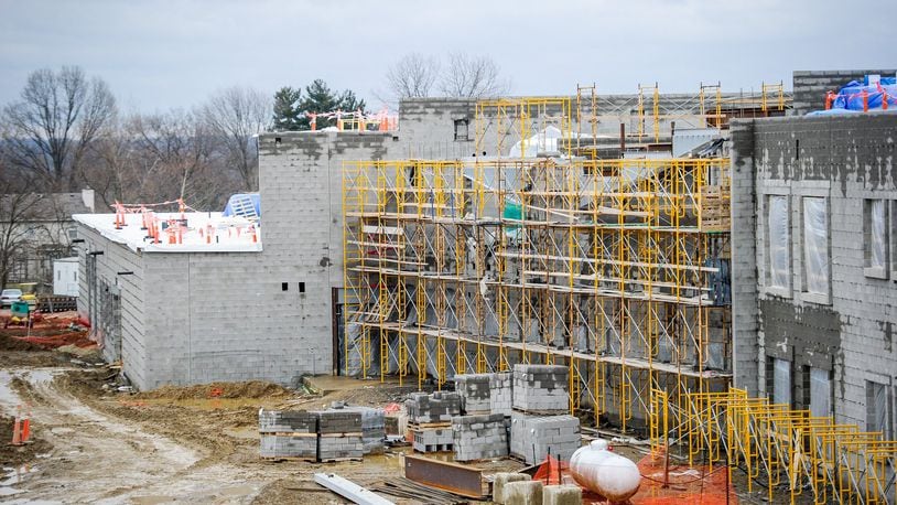 Construction continues on the new Middletown middle school Tuesday, Feb. 7 in Middletown. NICK GRAHAM/STAFF
