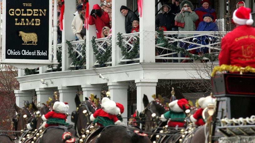 Parade watchers watch the Lebanon Carriage Parade from the balcony of The Golden Lamb, Ohio’s Oldest Hotel in 2017. CONTRIBUTED