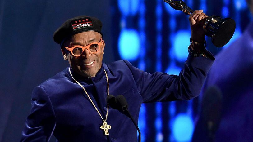 Filmmaker Spike Lee accepts his award at the Academy of Motion Picture Arts and Sciences' seventh annual Governors Awards in 2015.