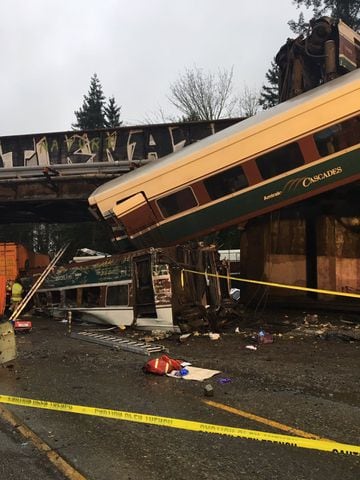 Photos: Amtrak train derails in Washington