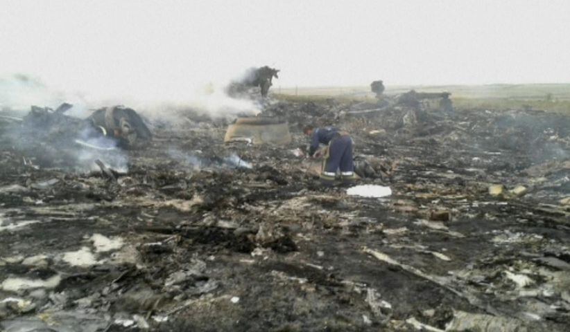 Reported wreckage of the Malaysian airliner