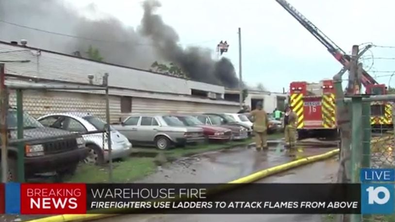 WBNS-TV Columbus - A warehouse containing books is burning just north of downtown Columbus May 17, 2017.