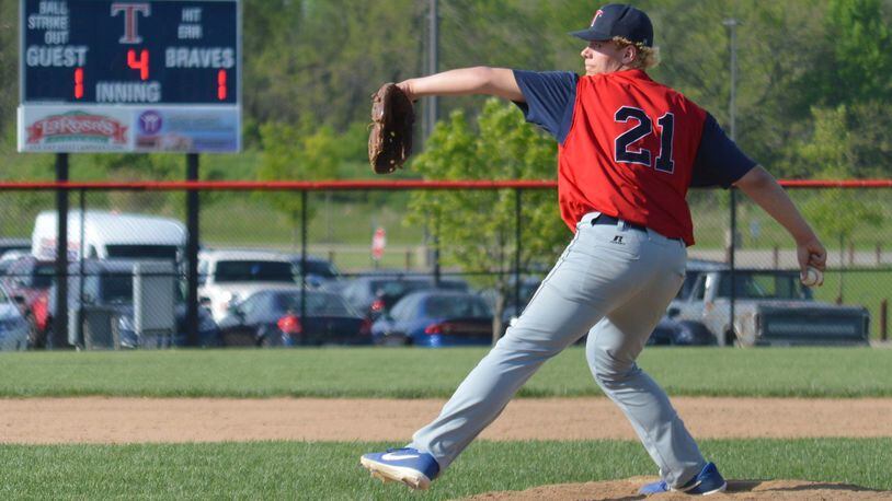 Senior Ian Heiman throws a pitch against Northwest in a Southwest Ohio Conference game May 8. Heiman finished the season with a 3-2 record in nine games, a 1.78 ERA and 34 strikeouts. CONTRIBUTED/BOB RATTERMAN
