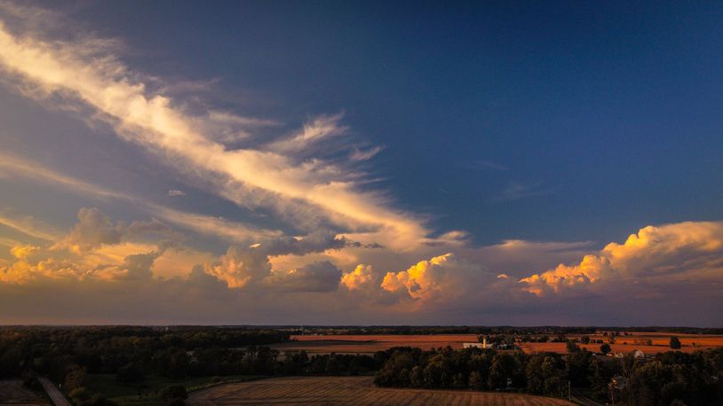 Storms north of Montgomery County Friday evening, Oct. 8, 2021. JIM NOELKER/STAFF