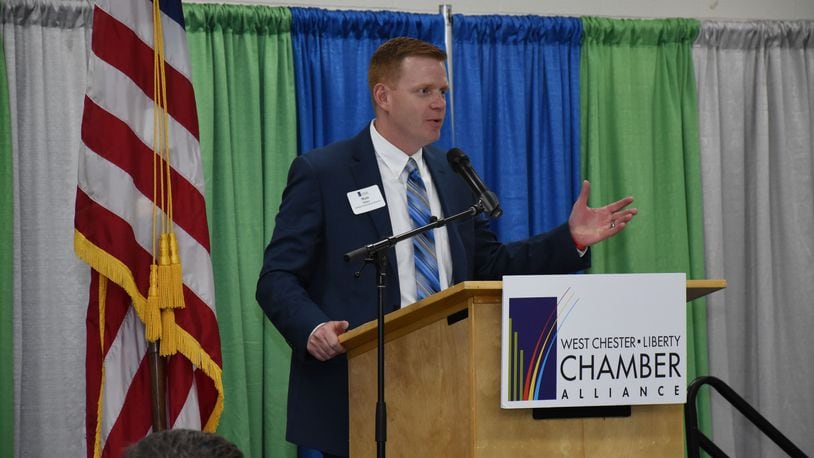 Lakota Schools Superintendent Matt Miller was recently honored as the area's citizen of the year by the West Chester Liberty Chamber Alliance during their annual awards ceremony held online due to coronavirus precautions. Miller is the first Lakota superintendent to ever win such an award for his many pro-business partnerships created between the schools and area industries. (Provided Photo\Journal-News)