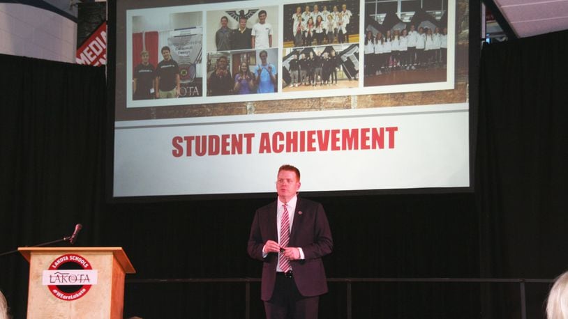 First-year Lakota Schools Superintendent Matt Miller held a rare “State of Lakota Schools” event recently at Lakota West High School where he touted the district’s accomplishments and outlined his plans and vision for the 16,500-student district.