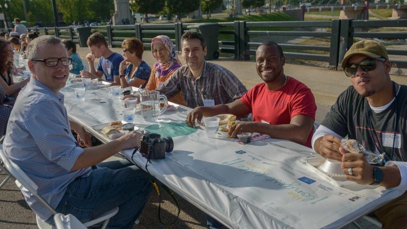 More than 500 Dayton residents gathered on the Third Street Bridge for conversation and a meal during The Longest Table event, which was held Saturday, Oct. 15. The concept was one of the winning projects at the UpDayton Summit.