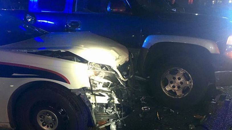A driver who admitted to law enforcement he was impaired while driving struck a Middletown Division of Police cruiser Saturday morning, June 24, 2017, which forced the cruiser to strike a pickup truck in Middletown. FACEBOOK