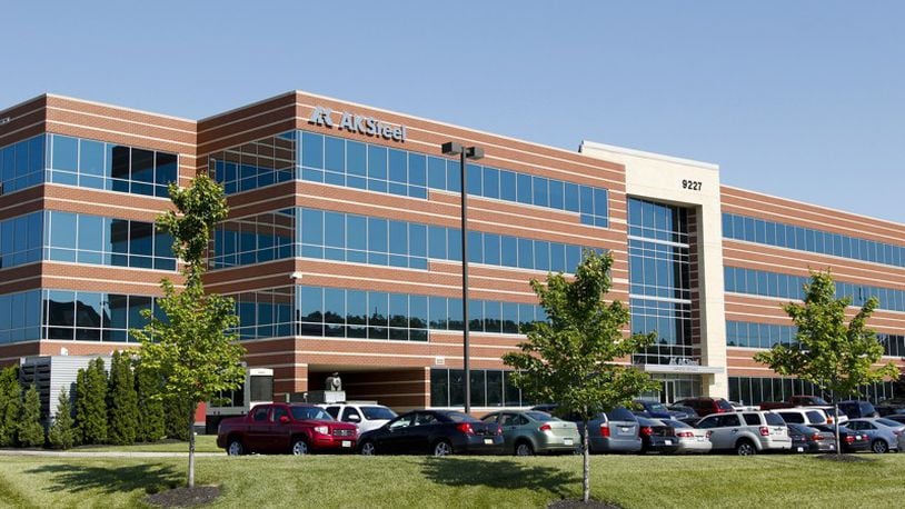 The four-story building at 9227 Centre Pointe Drive in West Chester Twp., which houses AK Steel’s corporate headquarters, was purchased May 4 for $25 million. STAFF FILE PHOTO