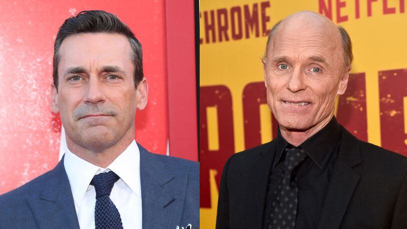 Jon Hamm and Ed Harris are joining Tom Cruise's "Top Gun" sequel. (Photo by Jerritt Clark/Getty Images, Alberto E. Rodriguez/Getty Images)