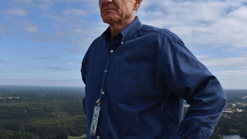 October 6, 2015 Stone Mountain, GA: Bill Stephens, CEO of the Stone Mountain Memorial Association. SMMA is in the planning phase of building a civil rights monument on top of Stone Mountain. The proposed monument, a freedom bell would be located just outside the Summit Skyride and would aline with Kennesaw Mountain in the background. BRANT SANDERLIN/BSANDERLIN@AJC.COM