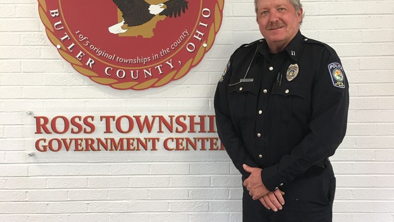 Acting Ross Twp. Police Chief Jack Tremain was awarded the Ohio Distinguished Law Enforcement Valor Award this week for chasing down the suspected shooter in a double homicide in Hamilton who fled toward Ross Twp. PROVIDED