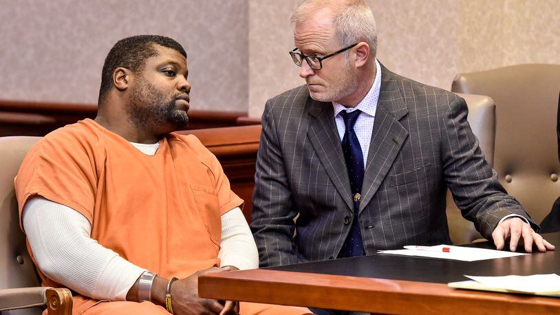 W. Sherman Jackson II, owner/operator of Sherman’s Safe Ride, appeared with attorney Chris Pagan for an arraignment Tuesday, Dec. 19 in Butler Common Pleas Court. Jackson is accused of raping two Miami students and his bond was set at $65,000. NICK GRAHAM/STAFF