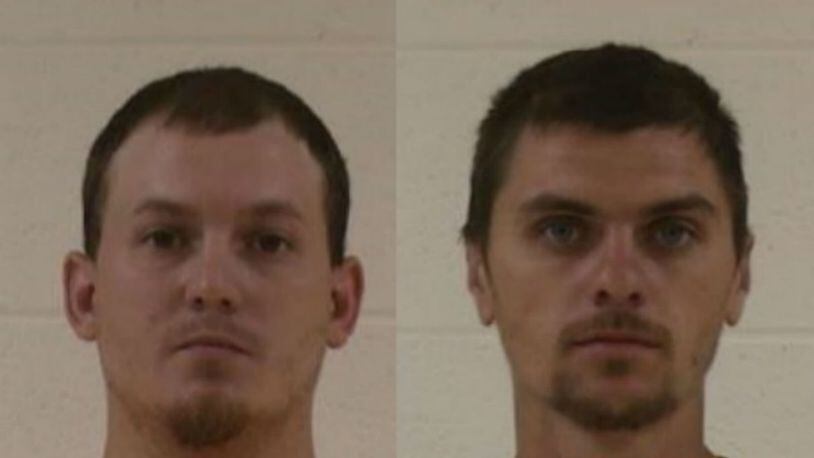 Dallas Blevins, right, and Anthony Drew Elkins, were arrested and charged with animal cruelty. (Photo: Yancey County Sheriff's Office)