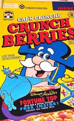 #9 - Quaker Oats Cap'n Crunch's Crunch Berries: 42.3% sugar by weight (According to Environmental Working Group's study of children's cereals)