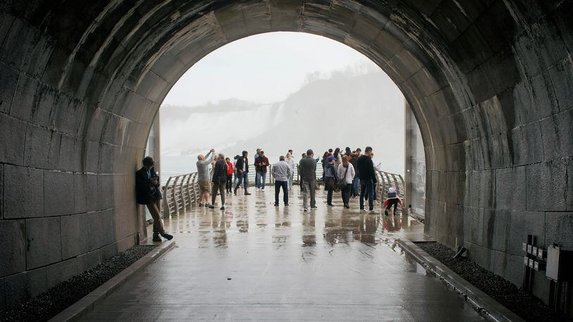 The 2,200-foot-long tunnel at the decommissioned Niagara Parks Power Station leads to panoramic views of both the Horseshoe Falls and the American Falls. (Colleen Thomas/TNS)