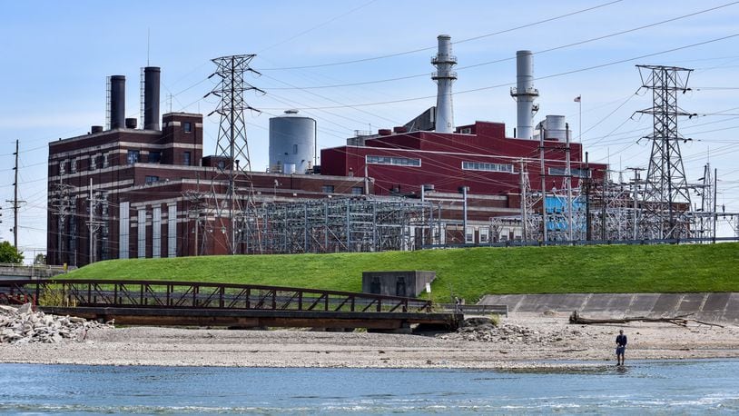 A view of the city of Hamilton electric power plant across the Great Miami River from Combs Park in Hamilton. NICK GRAHAM / STAFF