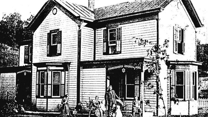 The Little River Cafe, near the Little Miami River, has closed. Pictured is Frank Sherwood and his family outside their home in about 1876. It later became the Freeport Inn and then the Little River Cafe. CONTRIBUTED