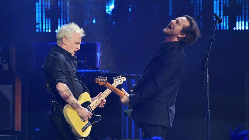 Mike McCready (L) and Eddie Vedder of Pearl Jam perform onstage at the 32nd Annual Rock & Roll Hall Of Fame Induction Ceremony Pearl Jam is going on a European tour in 2018.