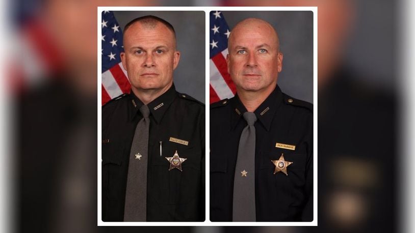 Detective Bill Brewer, (left), a 20-year veteran of the Clermont County Sheriff's Office was killed during a standoff Saturday night. Lt. Nick DeRose, (Right) a 22-year veteran was injured. (Contributed Photo/WCPO-TV)
